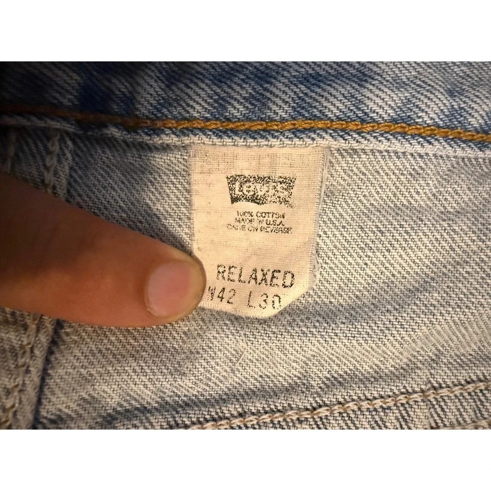 Levi's 540 Relaxed Fit Jeans Mens 42x30 Light Wash Brown Tab Vintage USA Made
